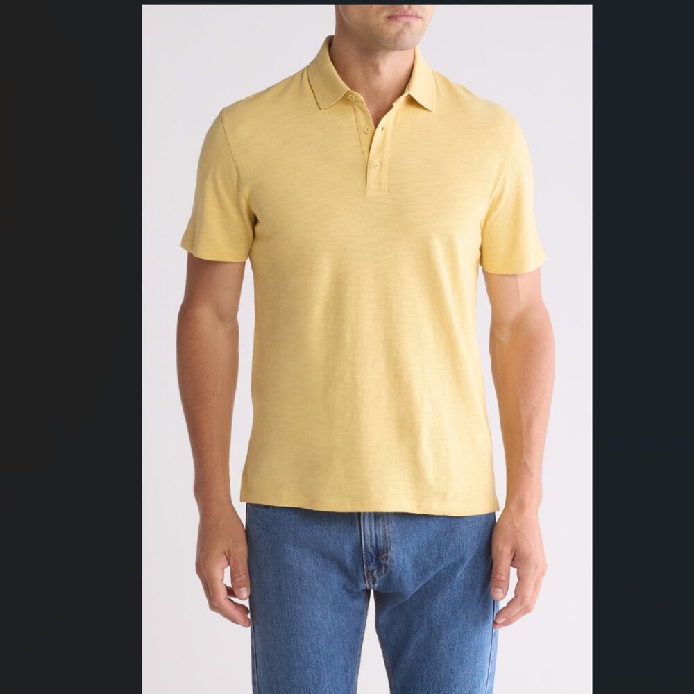 Vince Yellow Short-Sleeve Polo Shirt
